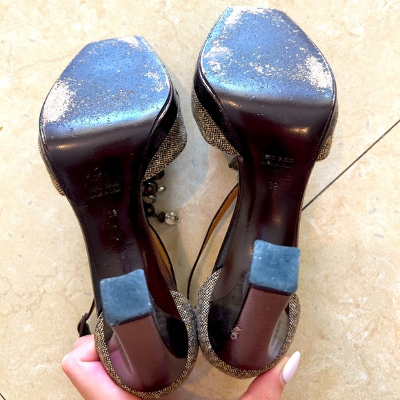 Rene Caovilla-Brown and Tan Heels - Picture 7 of 7